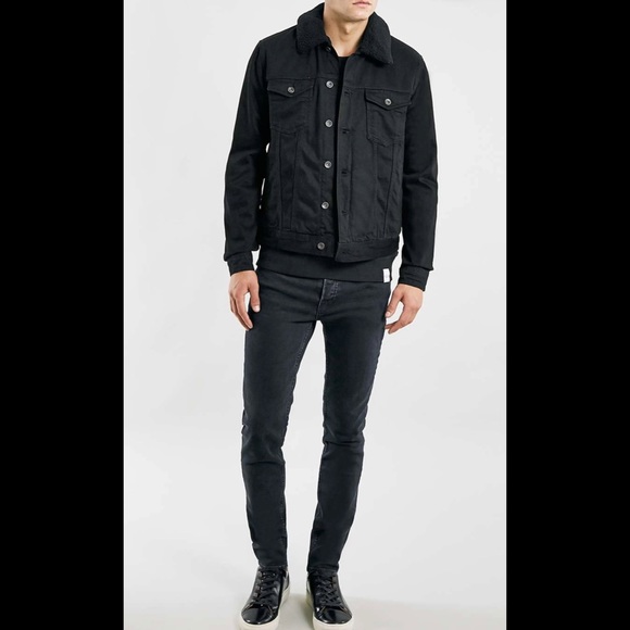 NWOT TOPMAN BORG LINED DENIM JACKET size SMALL - Picture 2 of 10